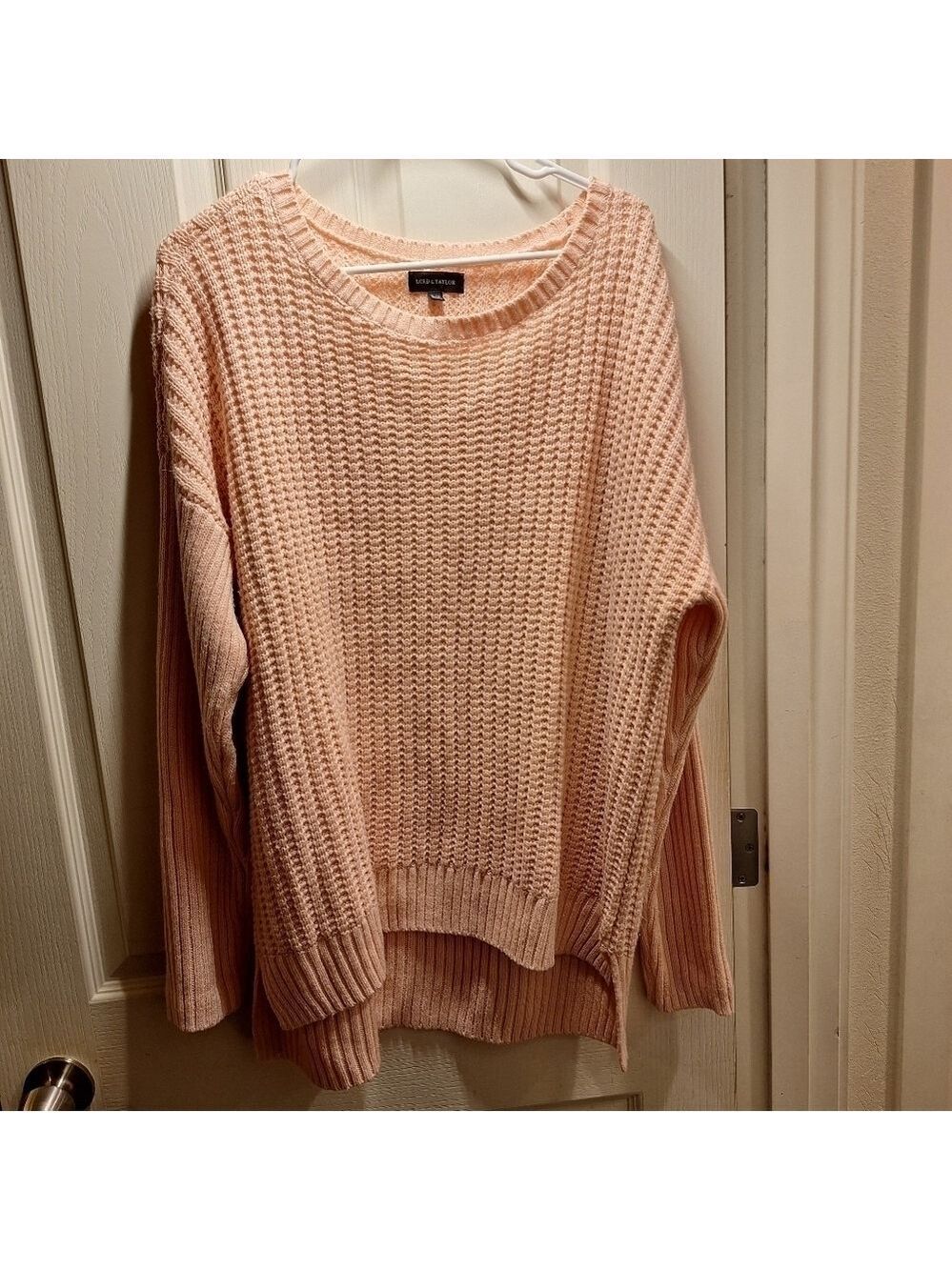 Lord and Taylor Pink Knit Sweater Extra Large